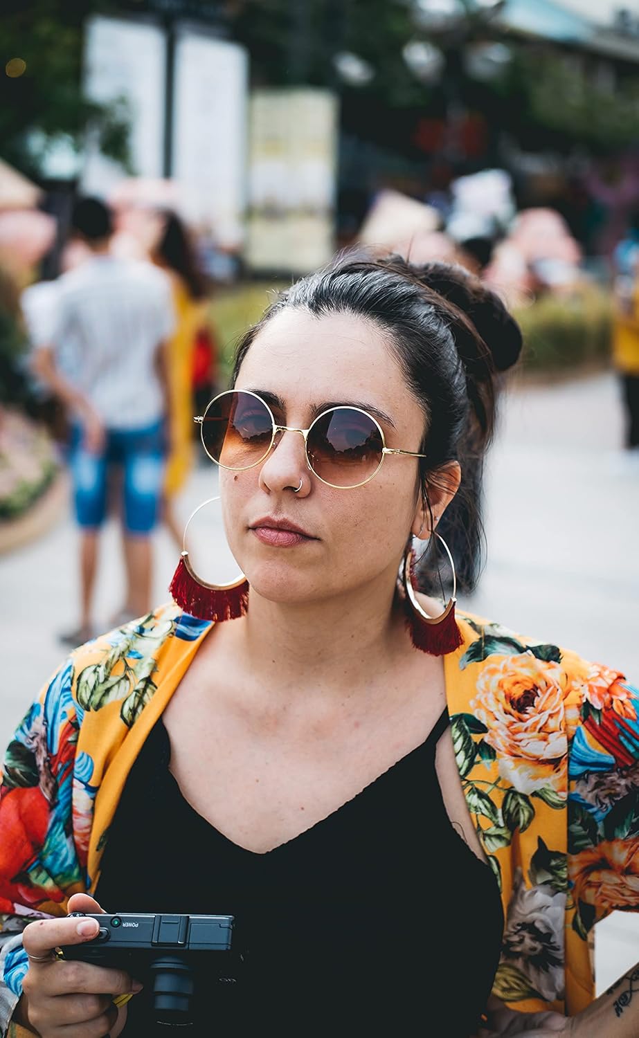 Kursan John Lennon Glasses Small Round Polarized Sunglasses for Women Men Hippie Retro Circle Red Sunglasses - 45MM - Image 3