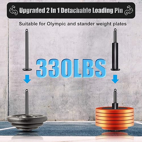 Miniatura 5 de Sistema de polea Outify Gimnasio, LAT máquina desplegable con 2 poleas de cable ajustables para gimnasio, sistema de cable de polea 3 en 1, barra