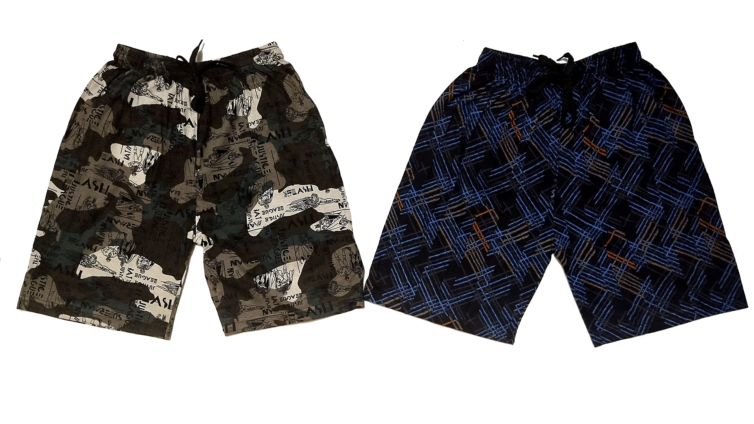 Kids 100% Cotton Kids Summer Shorts for Boys & Girls - Regular Fit Casual Short for Unisex, WithoutPocket Multicolor - Pack of 2