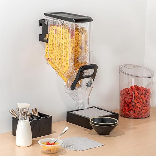 Miniatura 8 de Restaurantware -Met Lux Dispensador de alimentos secos de 3.4 galones, 1 dispensador hermético de cereales - Montaje en pared, control único, 1