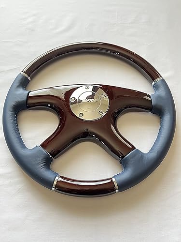 Miniatura 4 de Raptor Volante de madera oscura y cuero azul marino de 15"