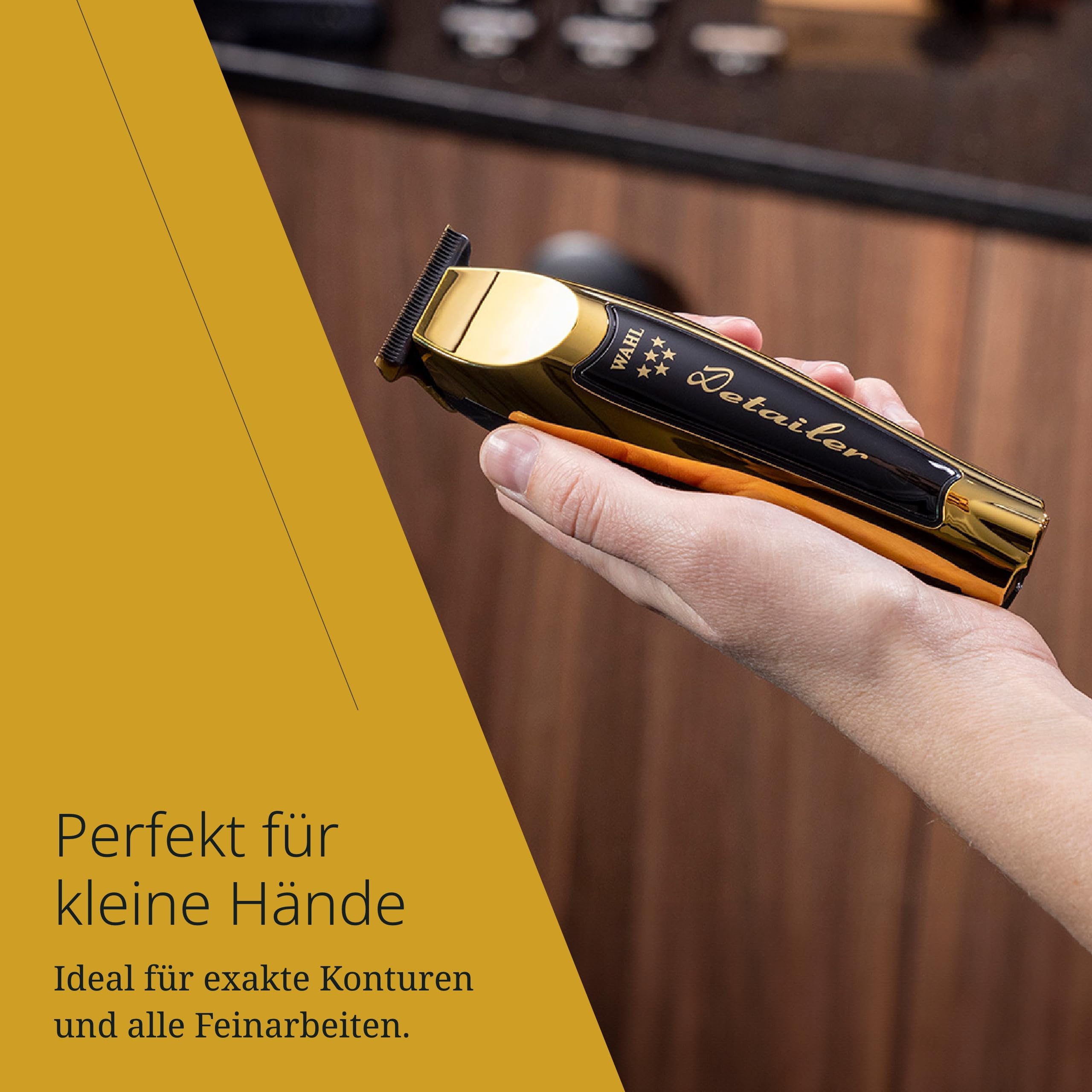 Wahl Gold Cordless Detailer Li - Mit extra breiter T-Klinge für Kantenbearbeitung und Detailarbeit - Schneidet mehr Haare schneller, Gesichtshaar-Design