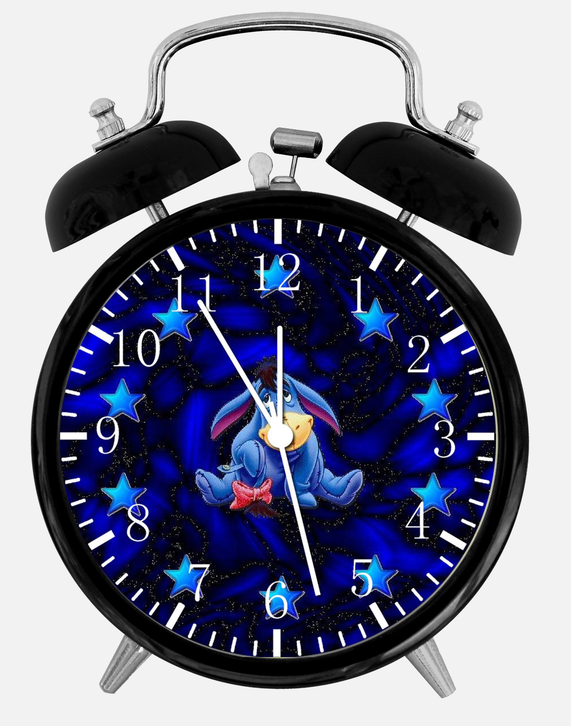 Eeyore Winnie The Pooh Twin Bells Alarm Desk Clock 4" Home Office Decor W375 Nice for Gifts