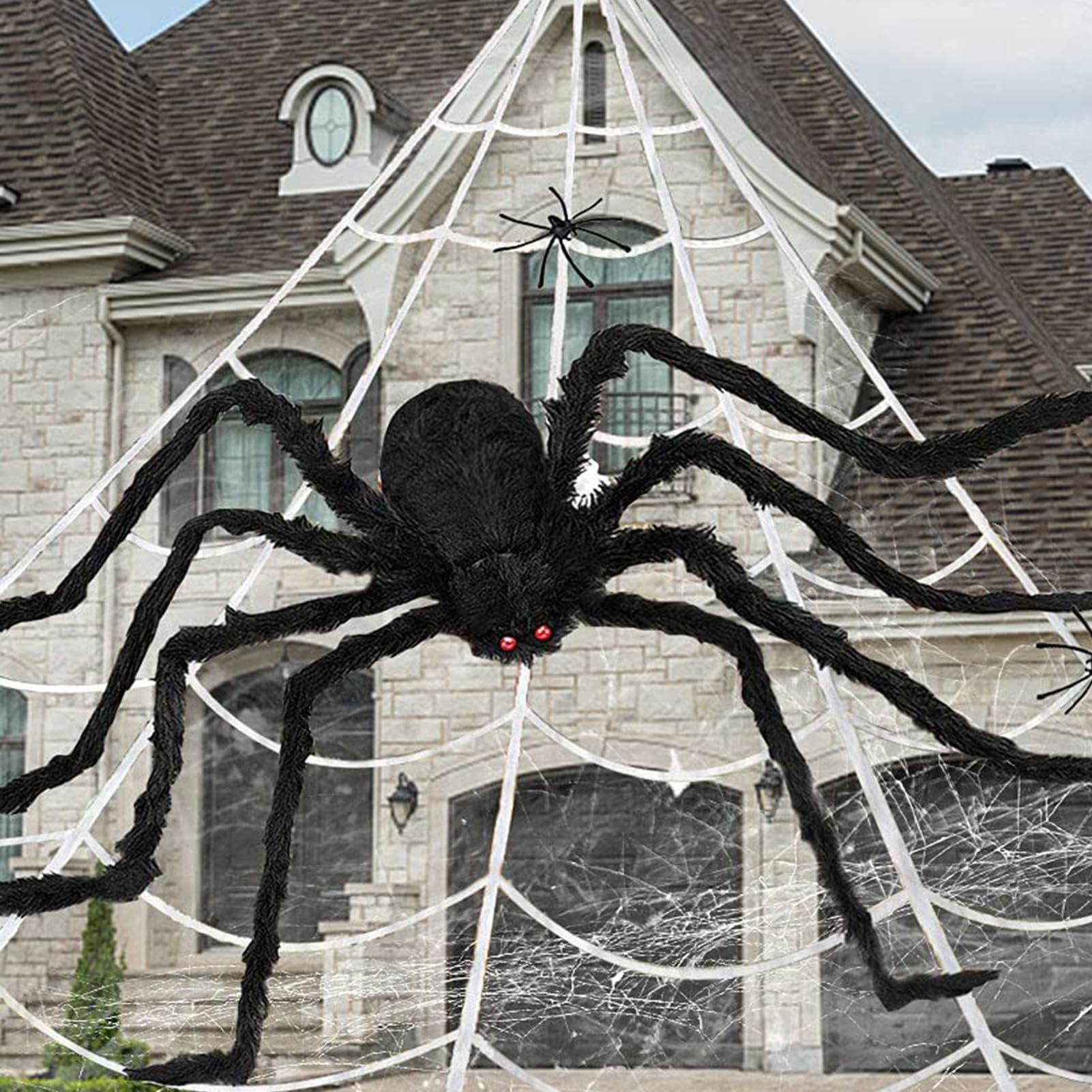 Decorazioni Di Halloween Per Esterni Gigante Spaventoso Riutilizzabile Con | Ragnatele Halloween Esterno Giardino 7 Metri per interni, giardino, finestre, soggiorno