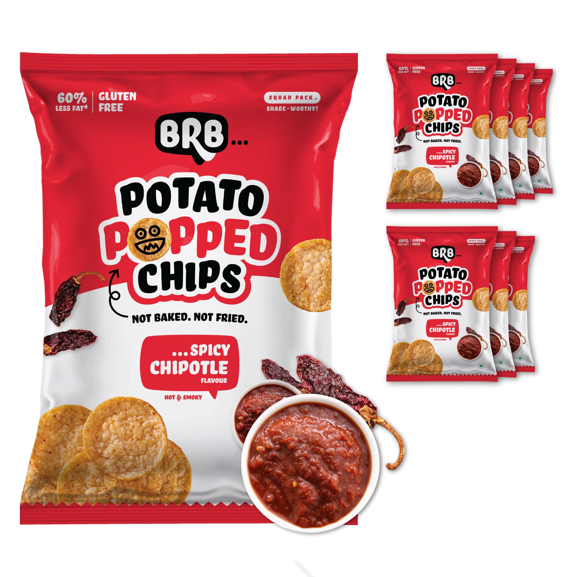 Buy BRB Popped Potato Chips Not Baked, Not Fried Spicy Chipotle