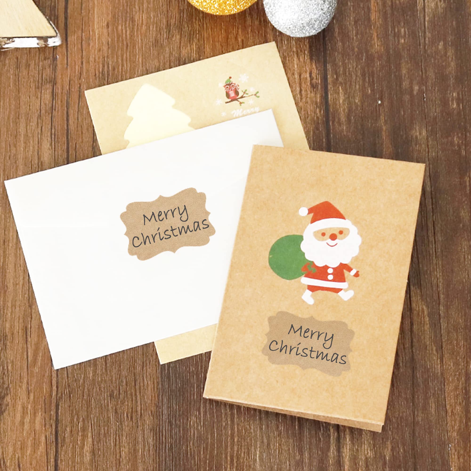 SALEMAR 200 etichette adesive a forma di fantasia per bottiglie di olio essenziale e barattoli di cibo, adesivi regalo di Natale Kraft adesivi (Fancy Stickers-03)