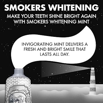 Marvis Smokers Whitening Toothpaste, Mint, 85ml, Promotes the Natural Whitening of the Teeth, Plaque Removal Toothpaste, Long-Lasting Freshness