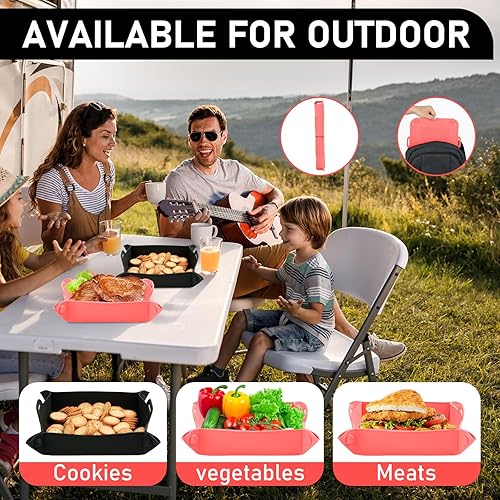 Miniatura 5 de OptiFortuna 2 forros reutilizables para freidora de aire, accesorios reutilizables cuadrados para freidoras de aire de 4 a 7 cuartos de galón,