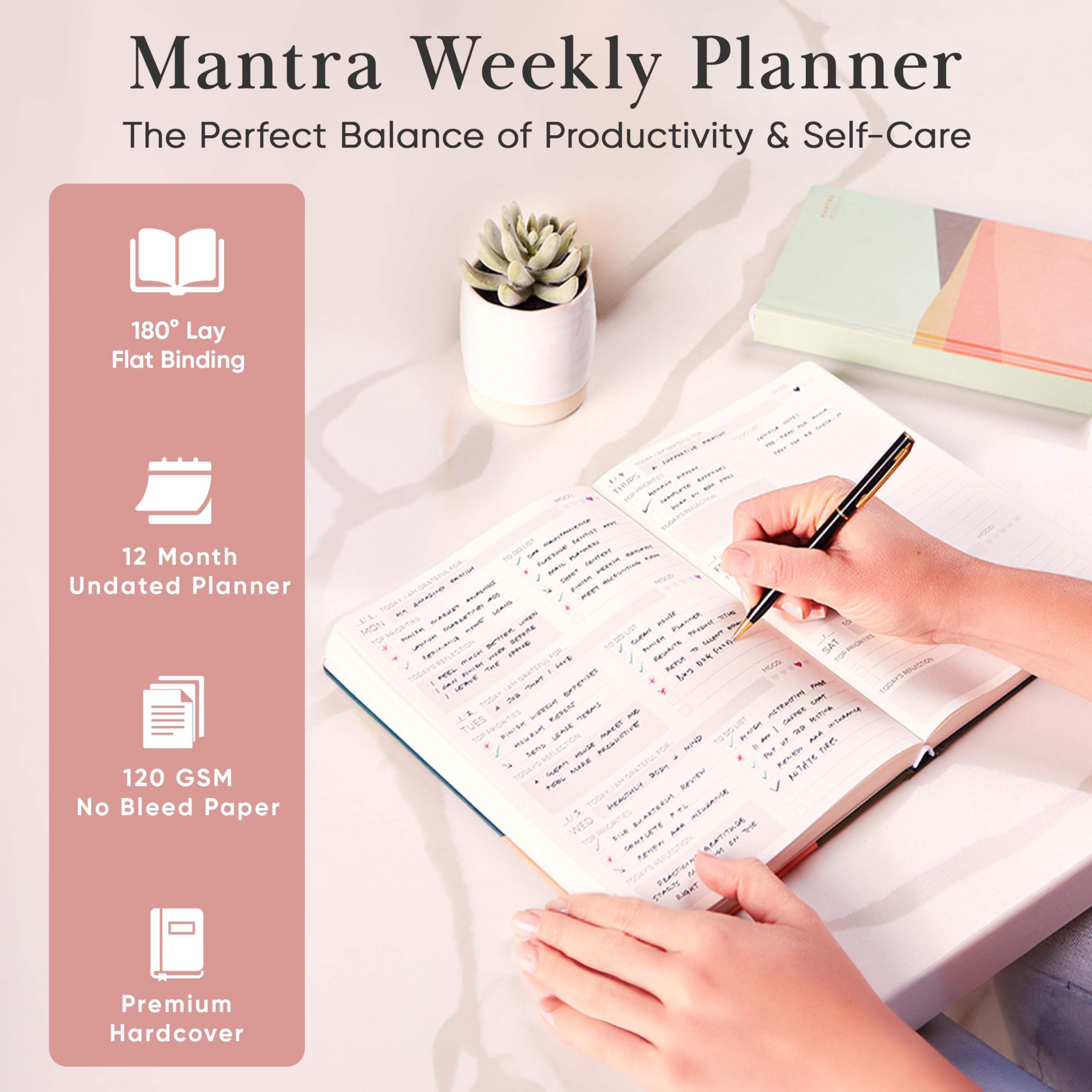 2024-2025 planer dzienny i tygodniowy - 8,5 x 11 rozmiar A4 - Mantra Planner