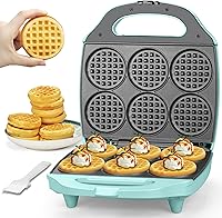 Vista 1 de Baker's Friend Mini máquina para hacer gofres múltiples, 6 x 3 pulgadas, pequeña plancha para gofres, perfecta para uso familiar e individual