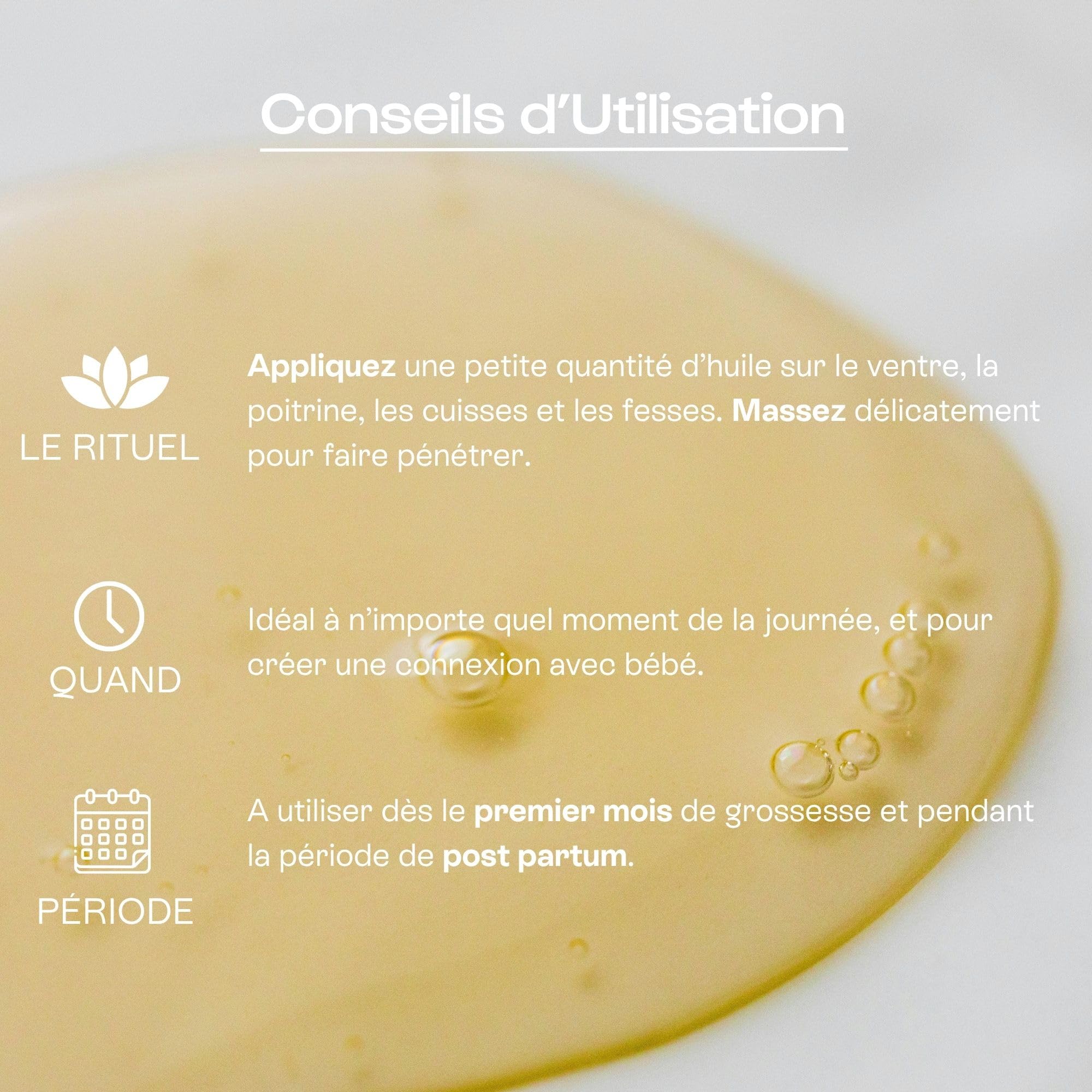 OMUM - La Surdouée Huile - Huile vergetures 100% naturelle - Peau nourrie, souple et élastique - Toucher sec - Compatible grossesse dès le 1er mois - Vegan - 100 ml