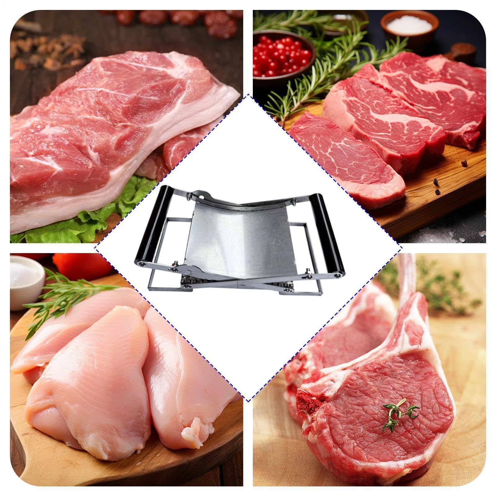 Fleischklopfer, manuelle robuste Presse für Rind, Huhn, Schweinefleisch, Steaks, kompakt, leicht zu reinigen, Werkzeug für Zuhause, Grillen, Camping