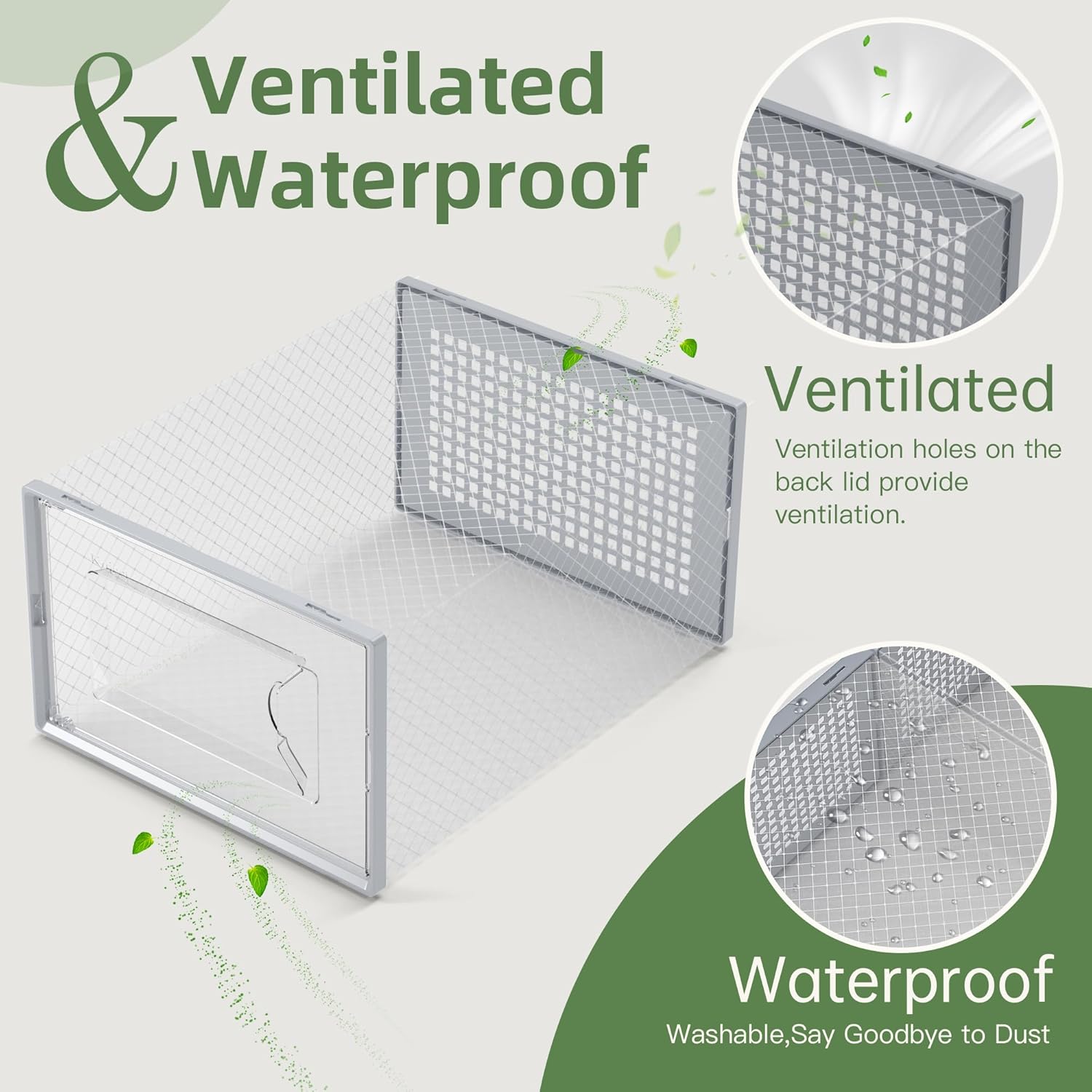 Kuject X-Large Shoe Storage Box Fit Size 11,Clear Plastic Stackable Shoe Organizer for Closet, Space Saving Stackable Sneaker Shoe Boxes Rack Container Bin Holders Case, 12 Pack Grey