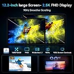 2026 Upgraded 12.2 inch Tablet, Android 16 Tablet with Keyboard, 2.5K QHD Display for High-Res Gaming/Art/Productivity, Up to 48GB+256GB+2TB TF,Octa-Core/10000mAh/Widevine L1/GMS/GPS/4-year Warranty