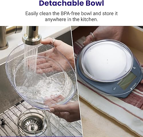 Miniatura 3 de Etekcity Báscula de alimentos de 0.00 oz, cuenco, gramos digitales y onzas para pérdida de peso, hacer dieta, hornear, cocinar y preparar comidas,