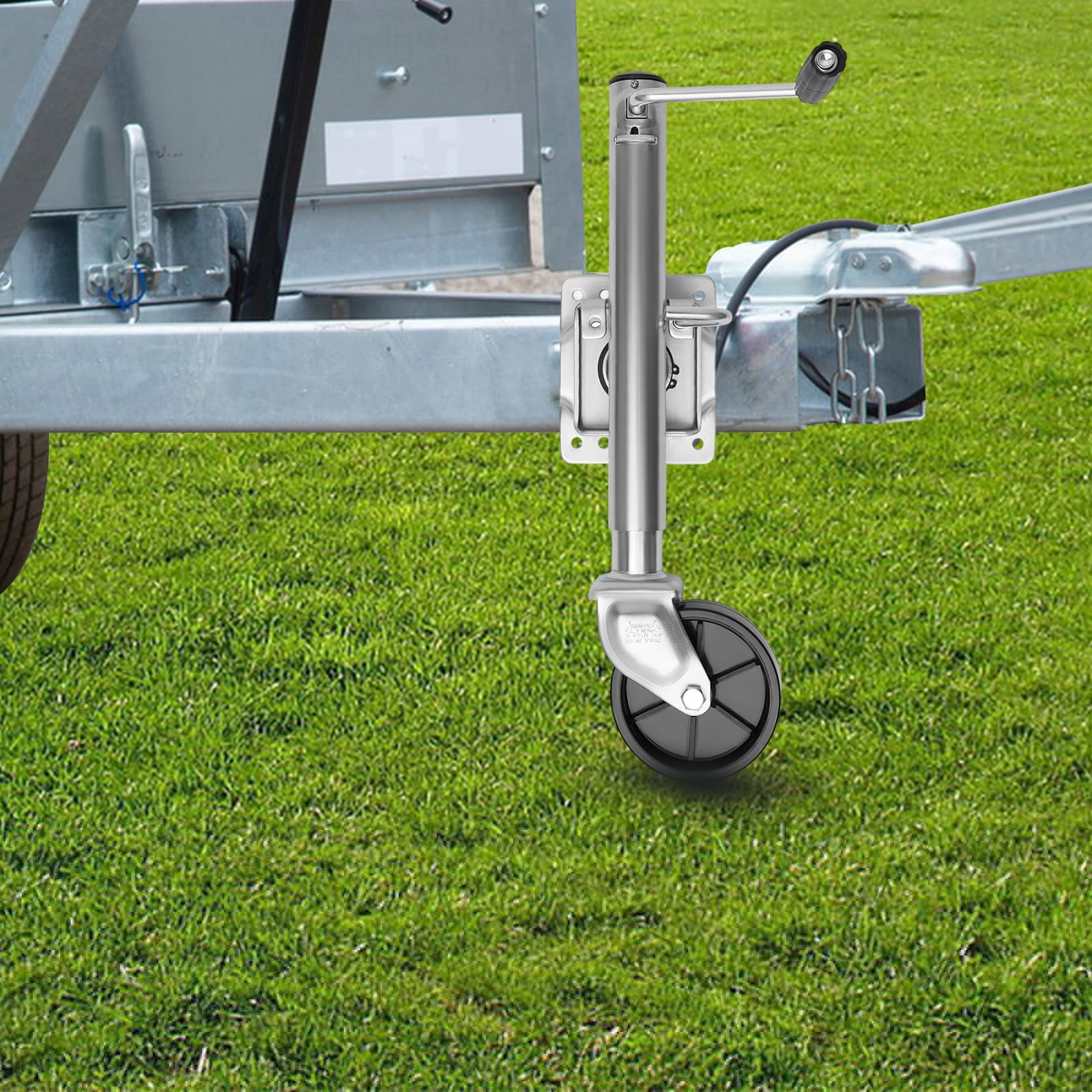 Anhänger Automatik Stützrad,Schwerlast Stützrad Trailer Bugrad,Klappsystem Mit Montageplatte,für PKW Anhänger,Wohnwagen, Wohnmobile,540 kg Tragkraft,Verzinkter Stahl