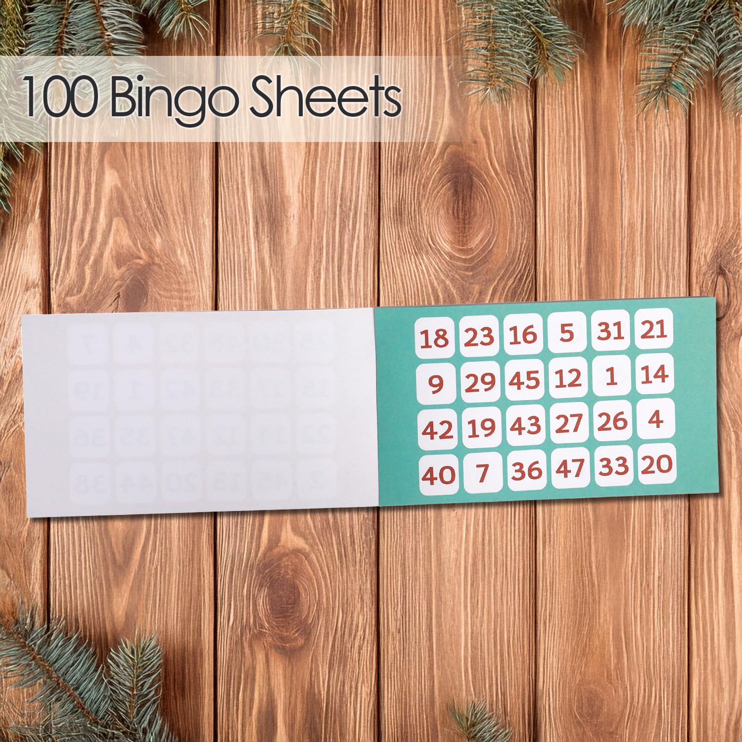 Talking Tables Family Christmas Bingo Game Christmas Bingo Game for Kids -Set Includes 48 Numbers, 100 Sheets Score Pad - Image 2