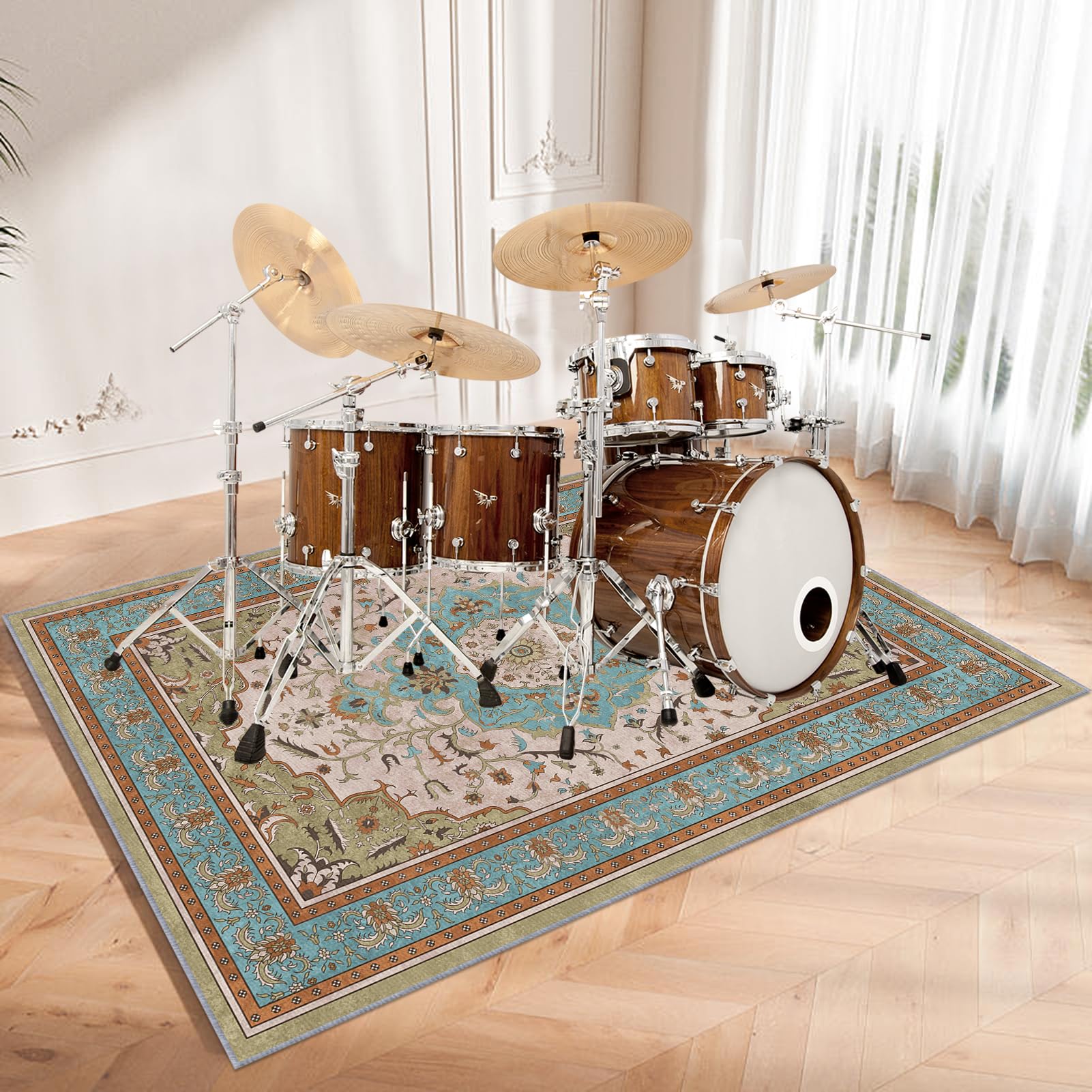 200 x 160 cm Drum Teppich Schlagzeugteppich Schallschutzmatte Professioneller Schlagzeugteppich rutschfeste Trommel Teppiche Elektronisches Schlagzeug Antivibrationsmatten