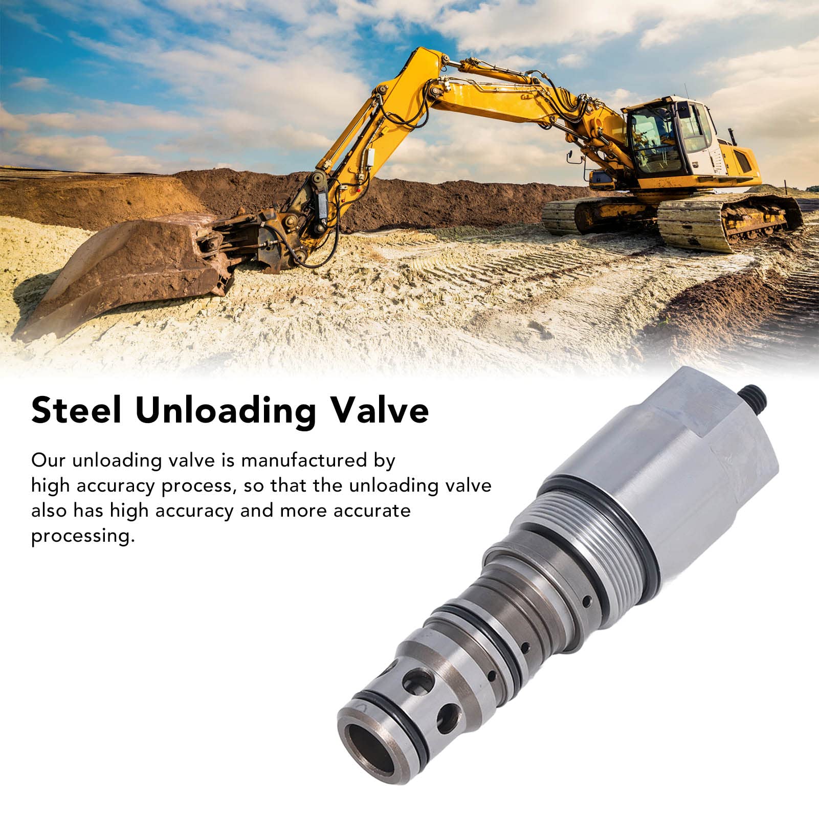 Aramox Válvula de Retención de Descarga Válvula de Control de Bomba de Acero Modelo 719118 Bajo Nivel de Ruido Fácil Instalación para Excavadoras Prensas y Equipos Hidráulicos