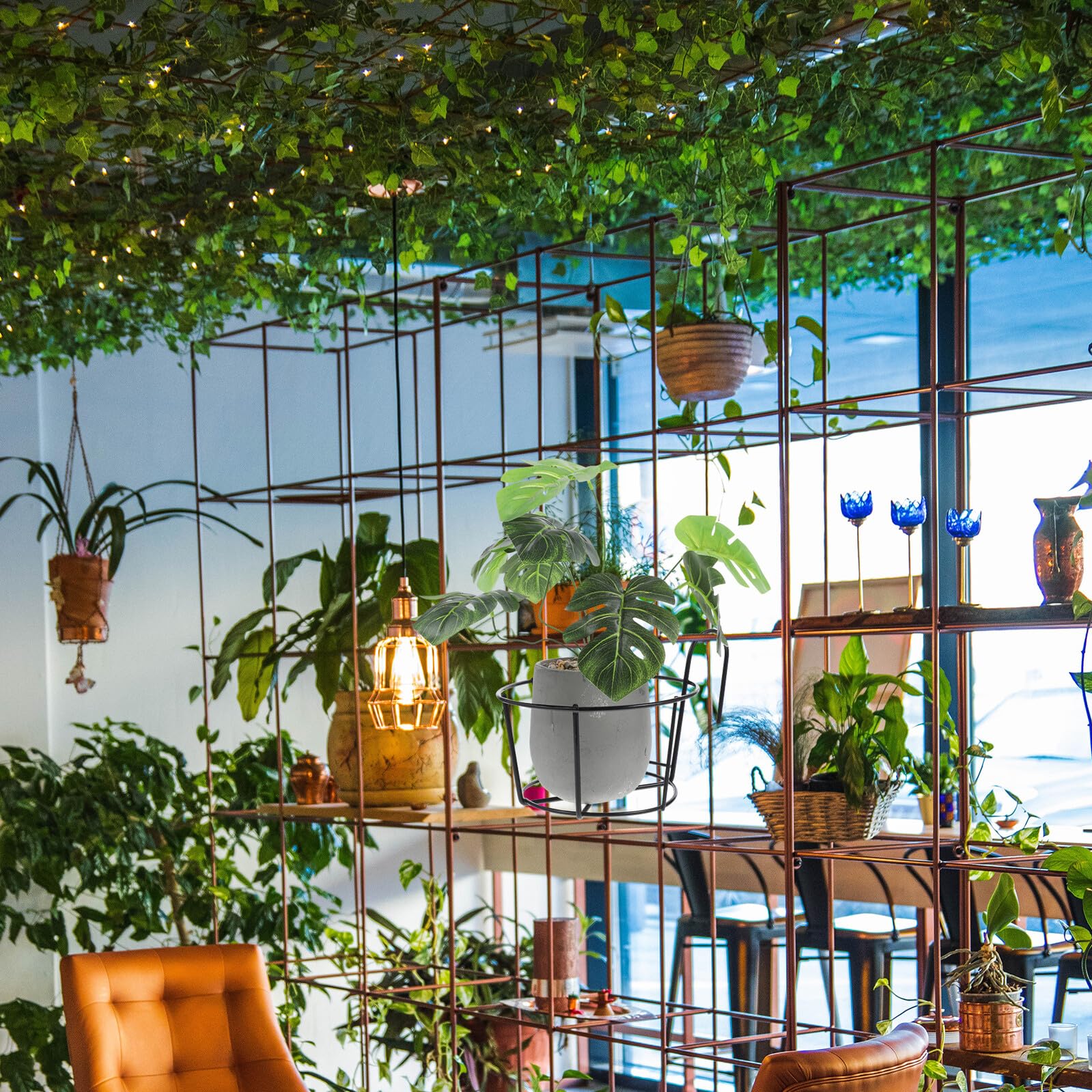 Soporte para Plantas Colgantes de Hierro Negro 2 Piezas con Diseño Estable para Balcón y Cocina, Adecuado para Macetas y Jardineras en Barandillas y Mesas