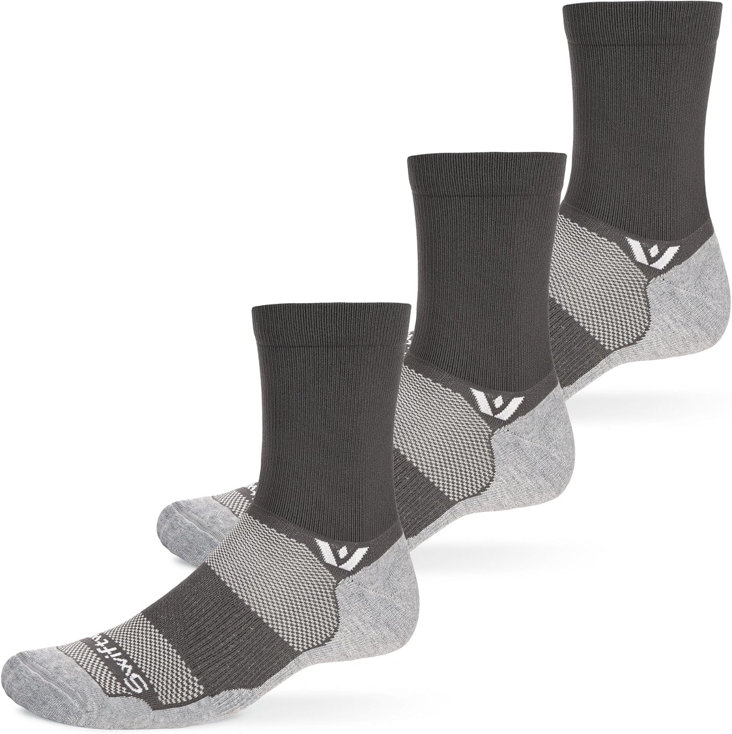Swiftwick – MAXUS Mid-Crew (1-3 Pairs) Golf & Running Socks, Maximum Cushion, Mens & Womens