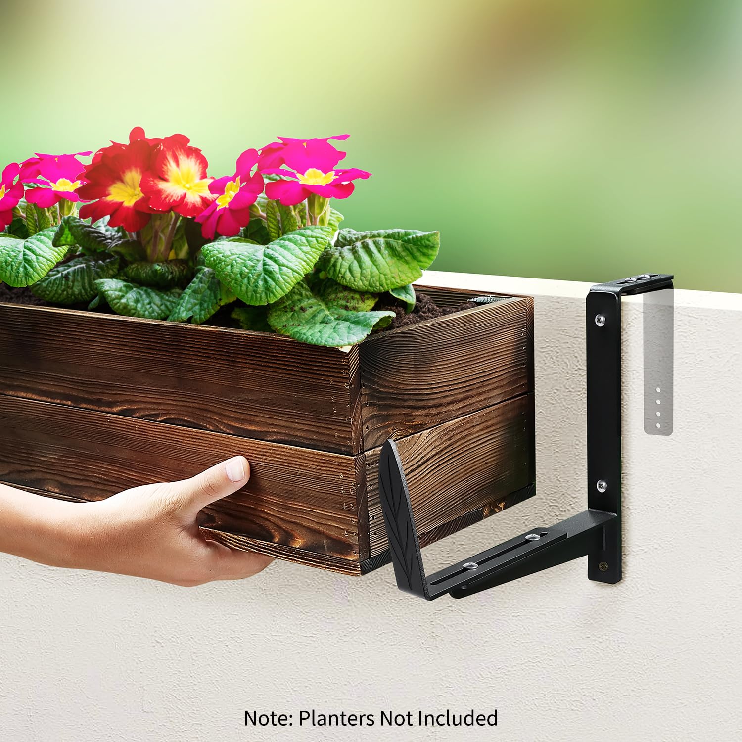 Lot De 2 Supports De Jardinière Réglables En Fer Robuste Pour Garde-corps De Terrasse Avec Support Inférieur Amélioré – Idéal Pour Les Balcons, Clôtures Et Jardins