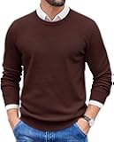 Mens Crewneck Sweater Dress Long Sleeve Pullover Sweater Knit Lightweight Sweaters