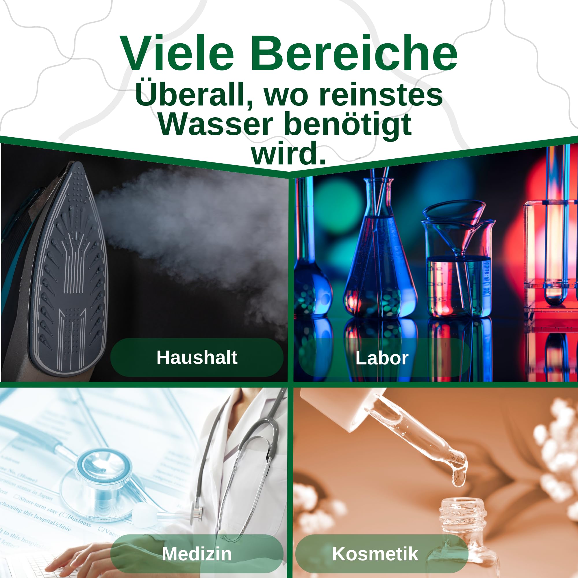 Agua Bidestilada | Aqua destilada 2 veces - Ideal para el hogar, medicina, laboratorio y electrodomésticos, automóvil o plancha - 1L, 1L con cabezal de pulverización, 5L y paquete de 3x5L