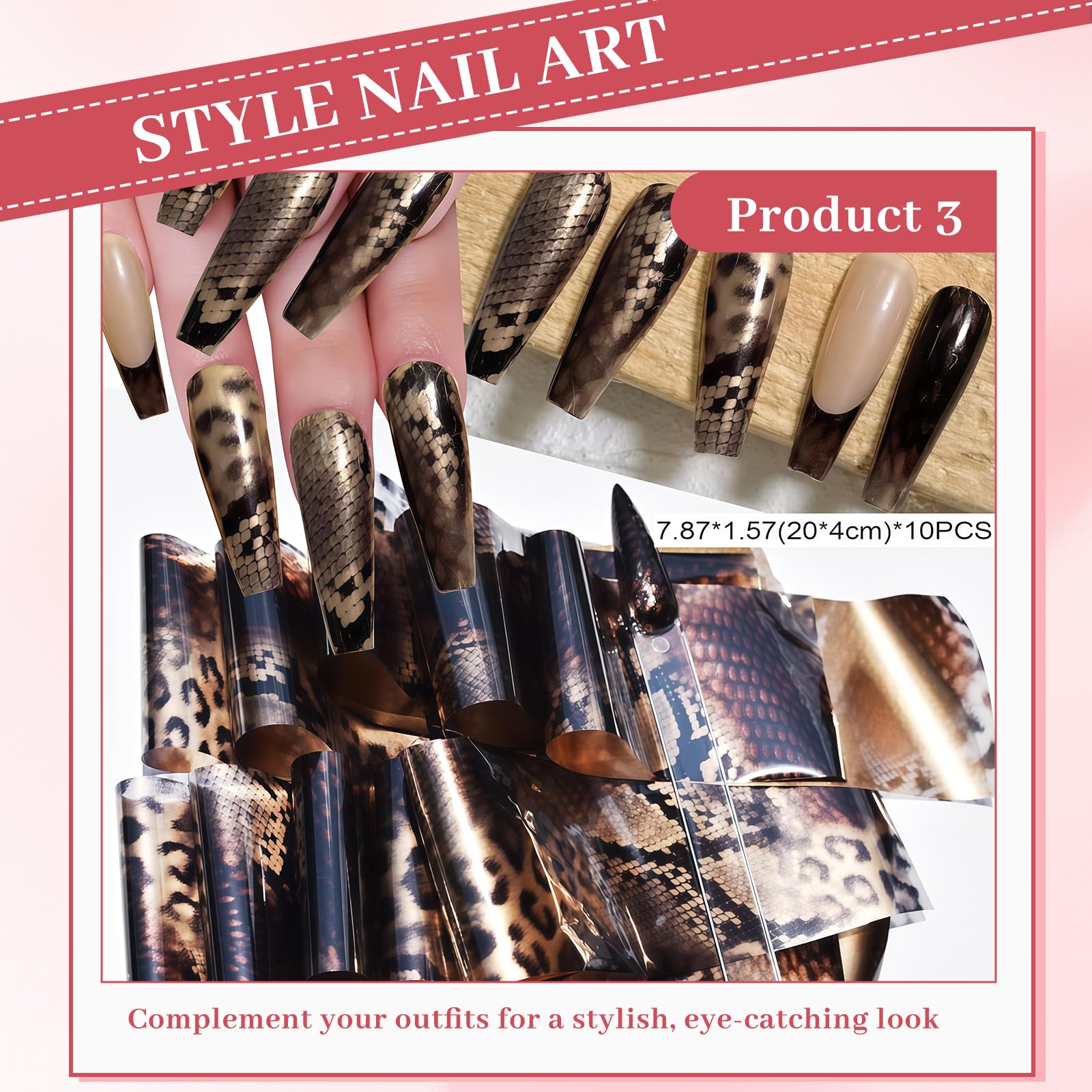 Stickers, 60 piezas plantillas de uñas y lámina de transferencia para uñas, plantillas de estampado con diseños variados Nail Art Pen