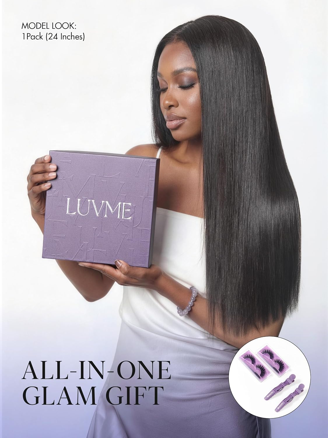 LUVME Invisible Clip in Hair Extensions Silky Straight, 150g 6pcs 14 Inch, Natural Black Real Remy Human Hair, Seamless Full Volume, Perfect for Daily Wear, Work, Parties and Weddings - Image 8