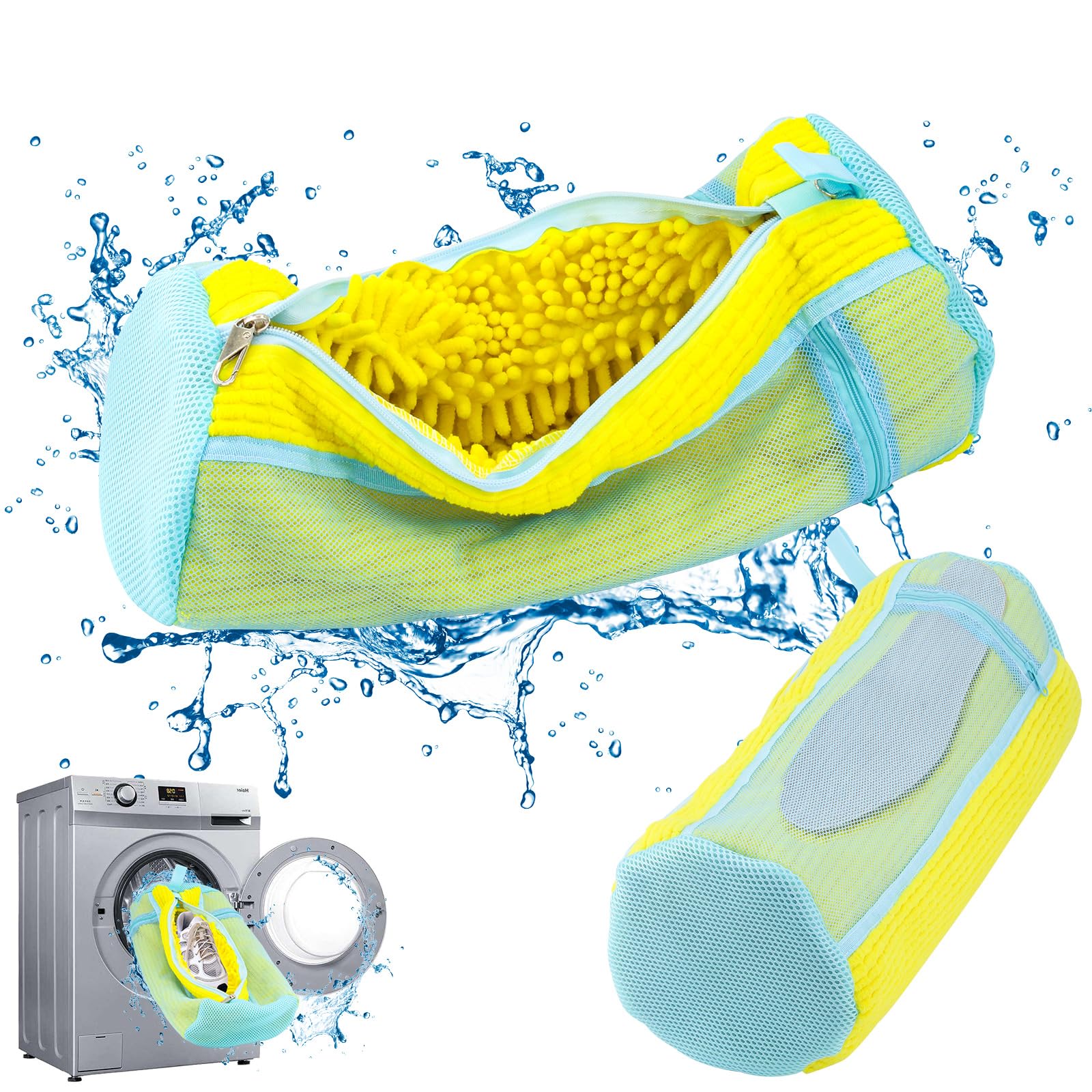 Shoe wash bag Reusable shoe laundry bag for all types and sizes of washing machines Shoe bag-Yellow 2PCS