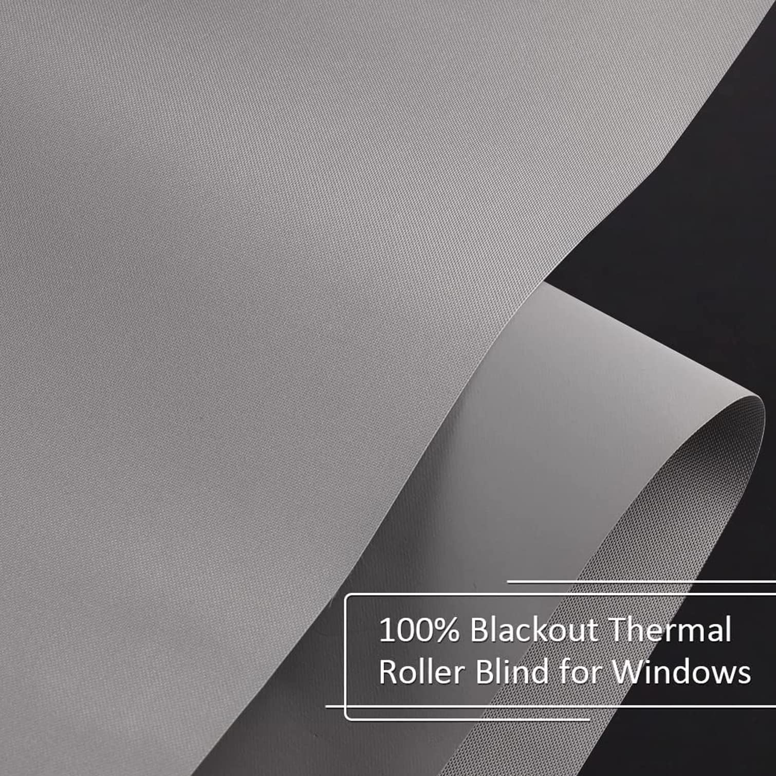 Persianas enrollables opacas, tela impermeable 100 % opaca, con aislamiento térmico, protección UV, para dormitorios, sala de estar, baño, oficina, color gris (90 x 160 cm (ancho x alto)