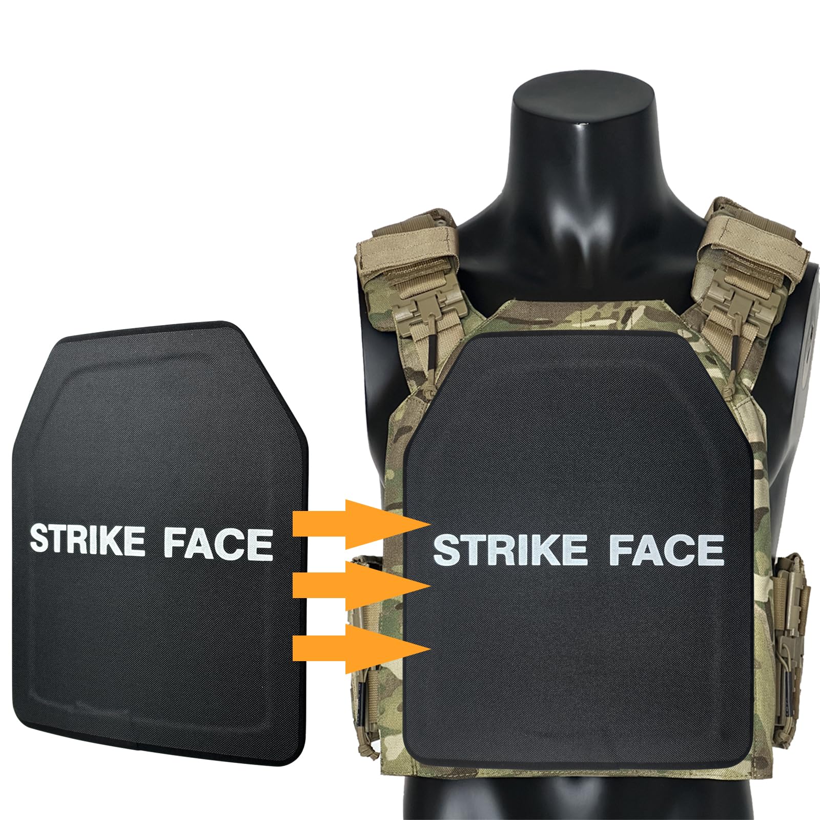 Plaque de protection antichoc NIJ IIIA, armure, utilisation tactique pour gilets, sacs à dos, paintball, airsoft et jeux militaires, 30 x 25 cm, 2 pièces