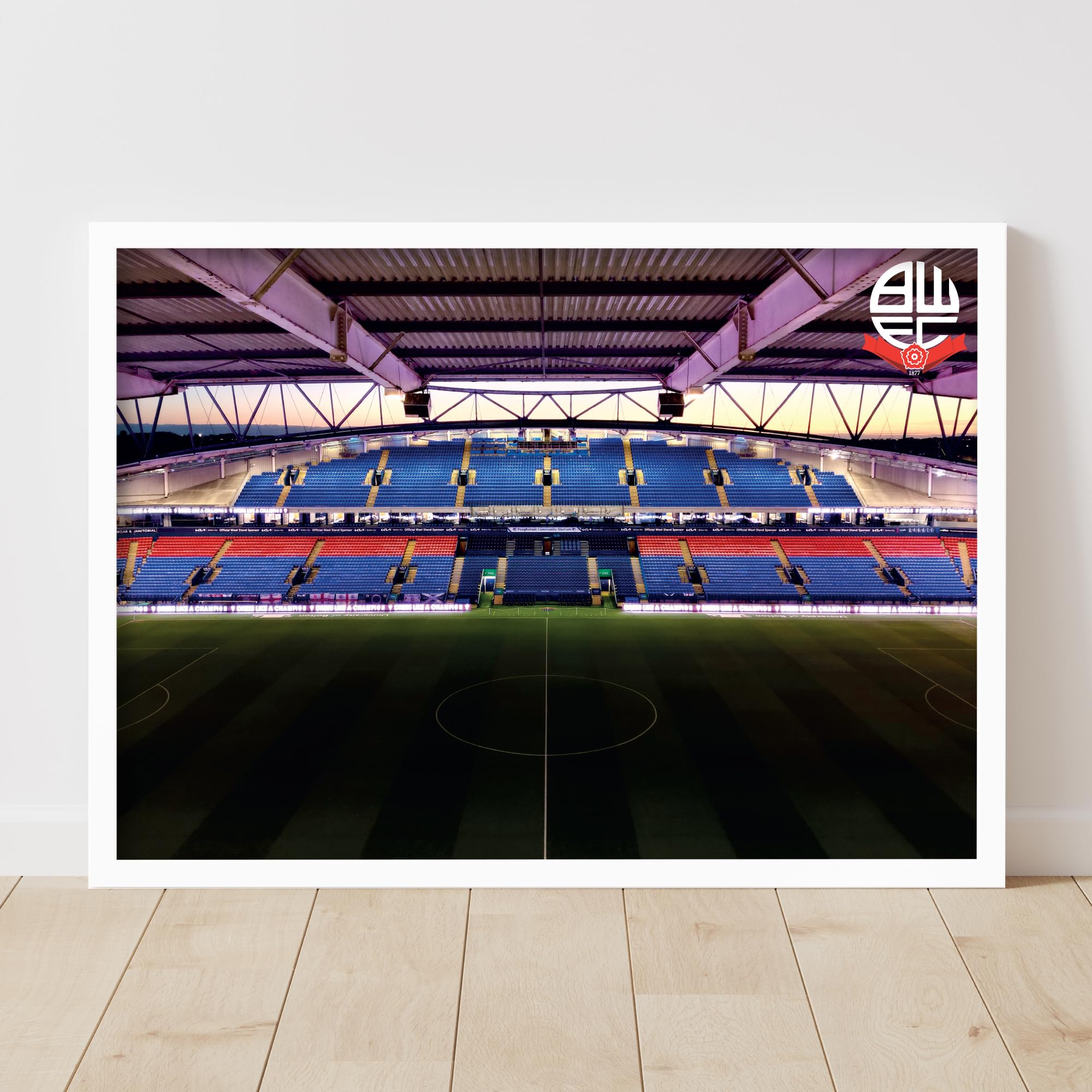 Themed Bolton Wanderers FC Official Stadium At Dusk Poster Print (21cm x 29.7cm - A4)