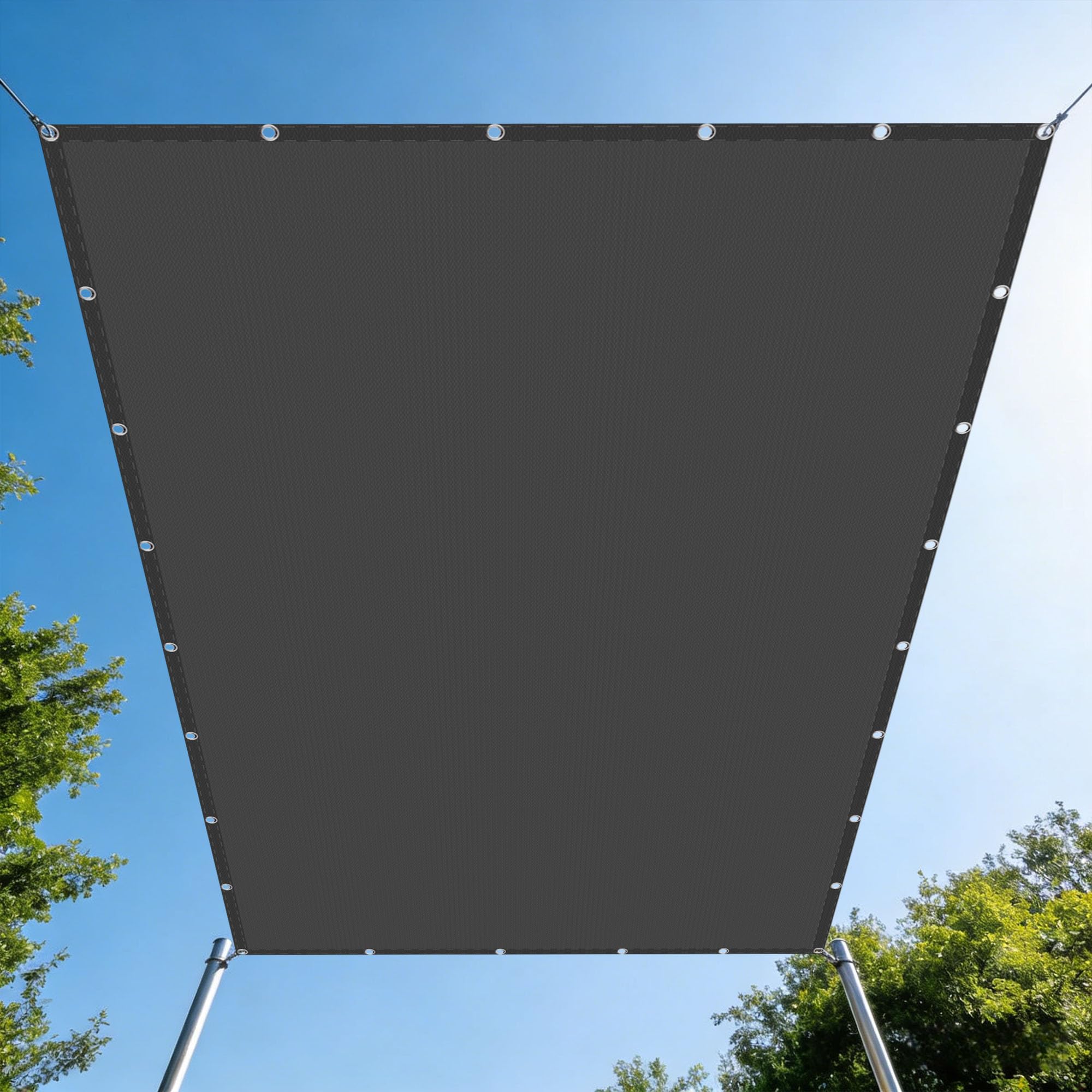 Voile d'ombrage rectangulaire 120x300 cm gris foncé imperméable pour balcon