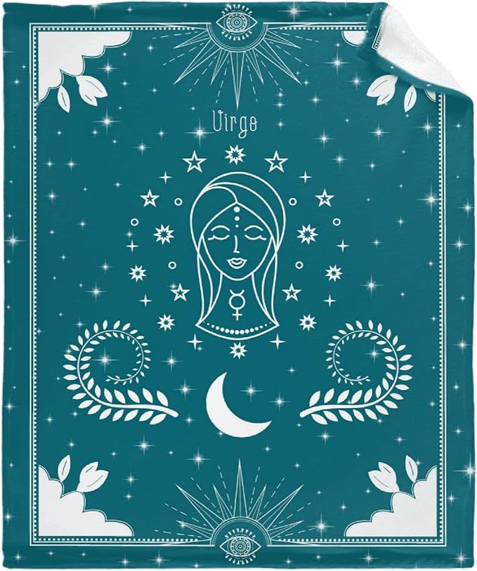 Darani Zodiac Virgo Lightweight Super Soft Cozy Throw Blanket Warm and Lightweight Soft Flannel Blankets 80x60 Large for Adult Bed Blanket