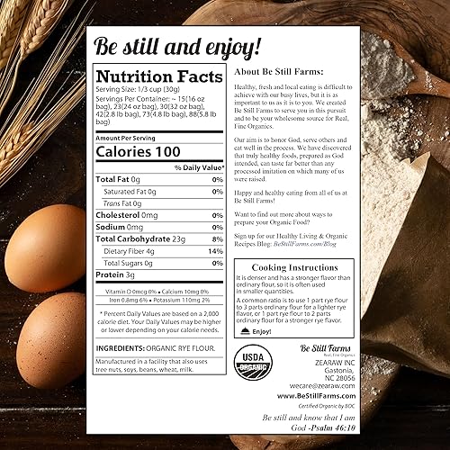 Miniatura 8 de Harina de centeno orgánica para pan a granel (2.8 libras) - Harina de pan para hornear por Be Still Farms - Ideal para máquina de pan, níquel pulpa