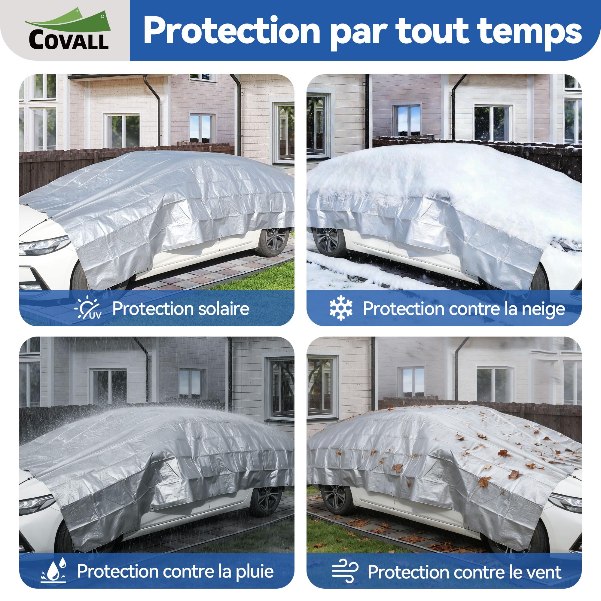 bâche 1.5x6m bache de Protection 75g/m² bache de Protection Exterieur,Impermeable résistante au Gel et aux UV,pour Jardin,tonnelle,Camping,Meubles,abri de Jardin