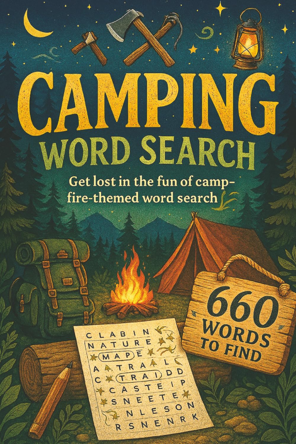 Camping Themed word search puzzle book: Camping Word Search Puzzle: Word Search Puzzles about Camping, Hiking, Outdoors and More | 6x9 inches, 110 ... Perfect Gift for Holidays, Travel, and Relax