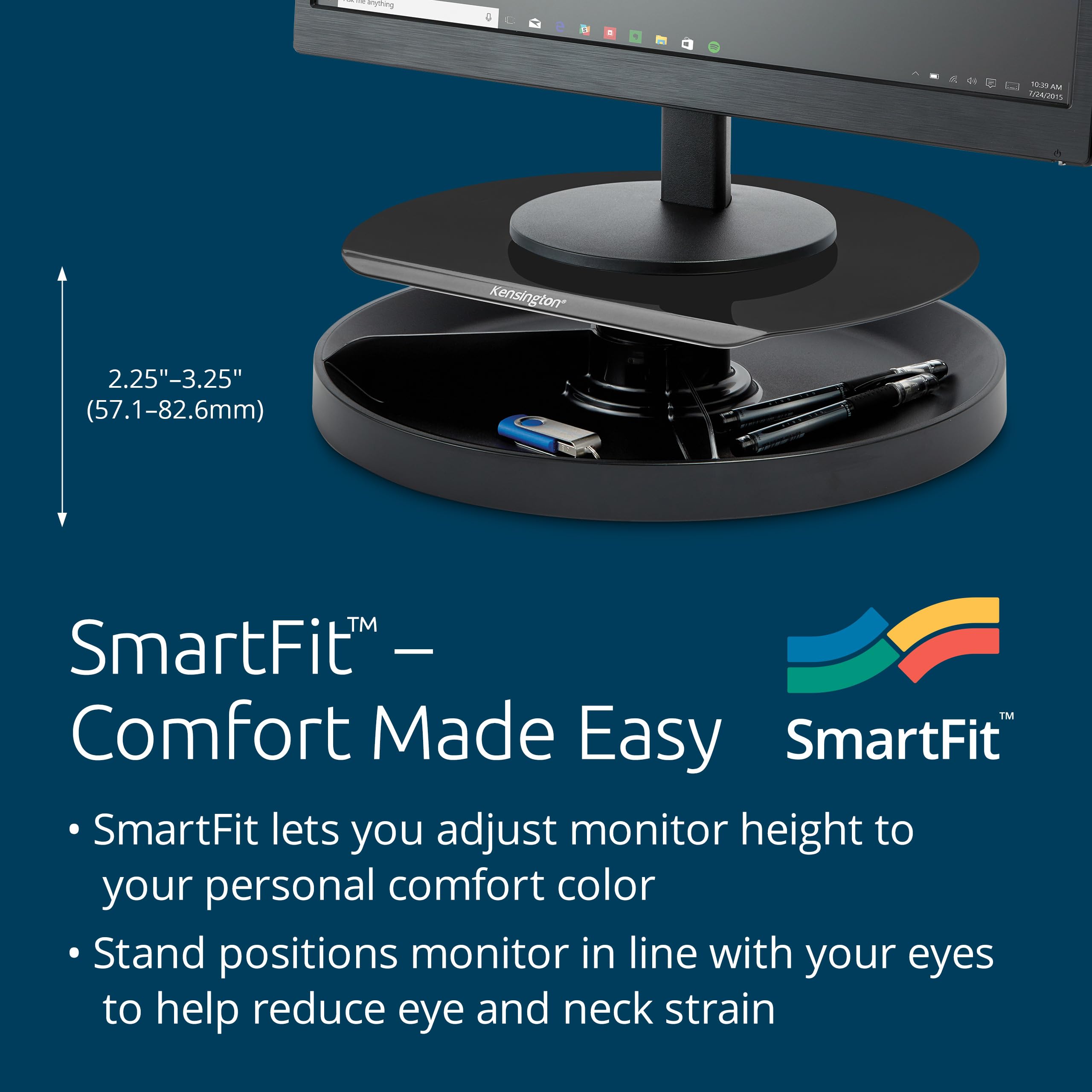 Amazon.com: Kensington Smart Fit Spin2 Monitor Stand - Black