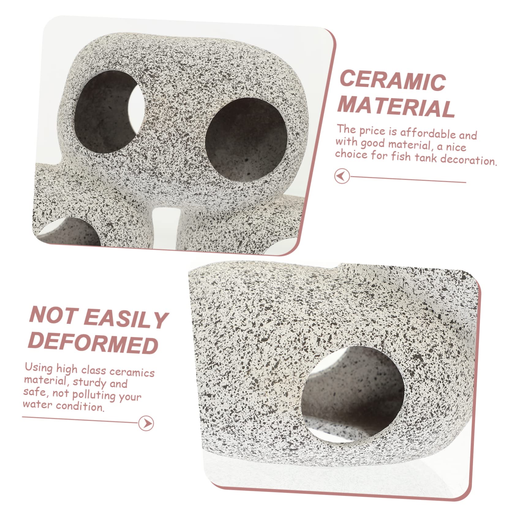 Yardwe Cueva para Peces De Cerámica De Artesanía Fina De 4 Piezas para Decoración De Acuario Segura Y Resistente