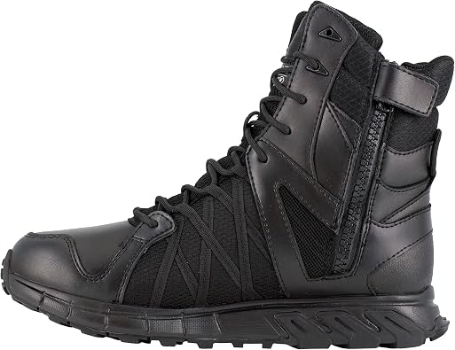 Reebok Men's Rb3455 Trail Grip 8 Tactical Waterproof Insulated Boot, Black, Work and Safe, Black, 8.5 Wide