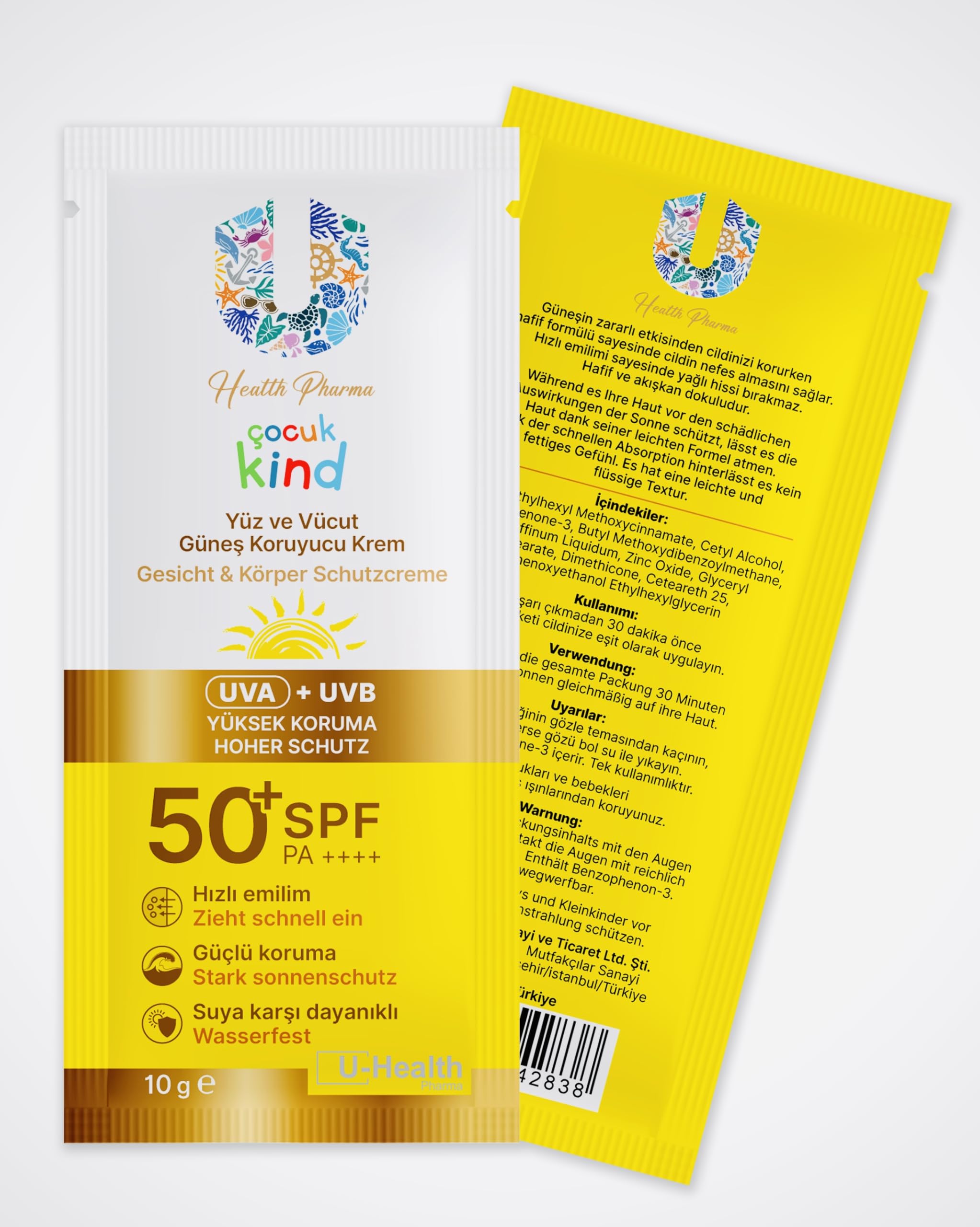 Güneş Kremi 50 SPF Kids 5 Adet 10 Gr