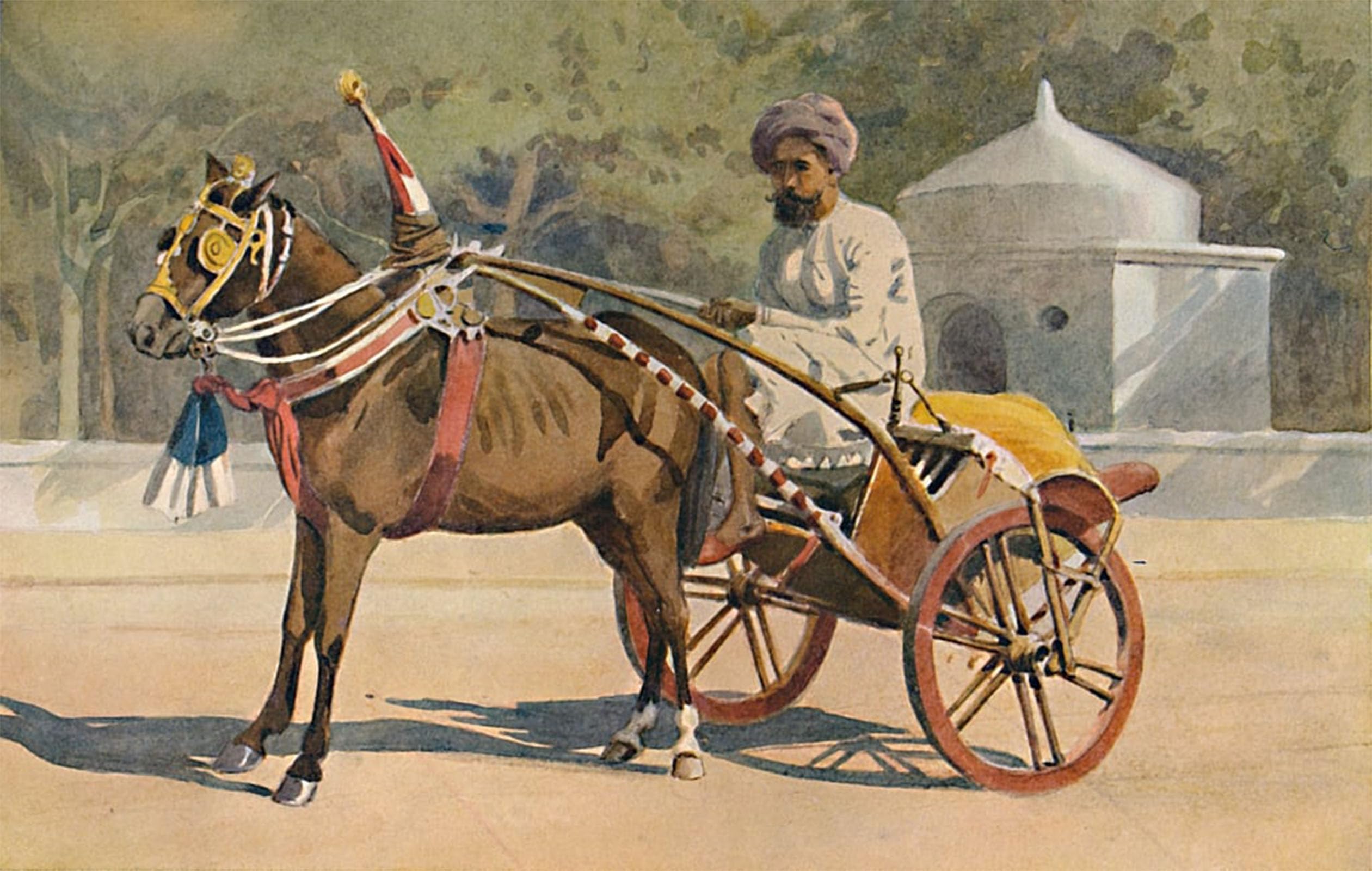 POSTERIIk Vintage Art Print Images Pictures Print a Benares Ekka by Alexander Henry Hallam Murray Modern Colour Posters for Office Home Decor 60x90cm