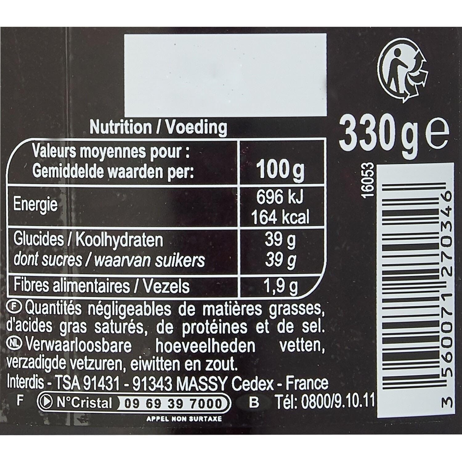 Confiture riche en fruits pour un petit déjeuner gourmand — CARREFOUR SENSATION Myrtille, pot de 330g - Lot de 4