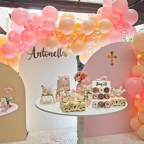 Miniatura 5 de Soporte de exhibición de pared de rosquilla, 2 piezas, con 2 soportes de torre de dona, soporte de madera para donas para baby shower, fiesta, boda,
