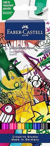 Faber-Castell Goldfaber - Marcadores de acuarela duales: Graffiti, marcadores de acuarela (6 unidades)