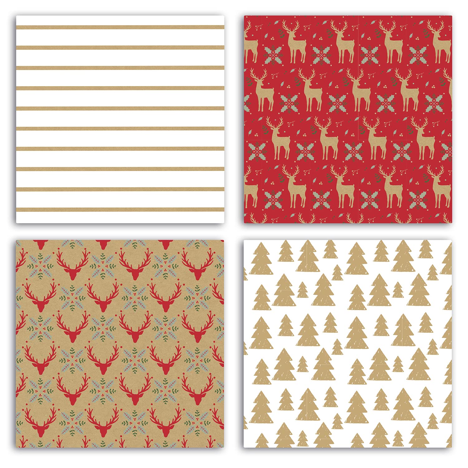 Clairefontaine 223877AMZC- Un Carton De 10 Rouleaux De Papier Cadeau - Papier Kraft 70g - Dimensions : 5x0,70m - Motif : "Lovely Home Red", Fêtes de Noël