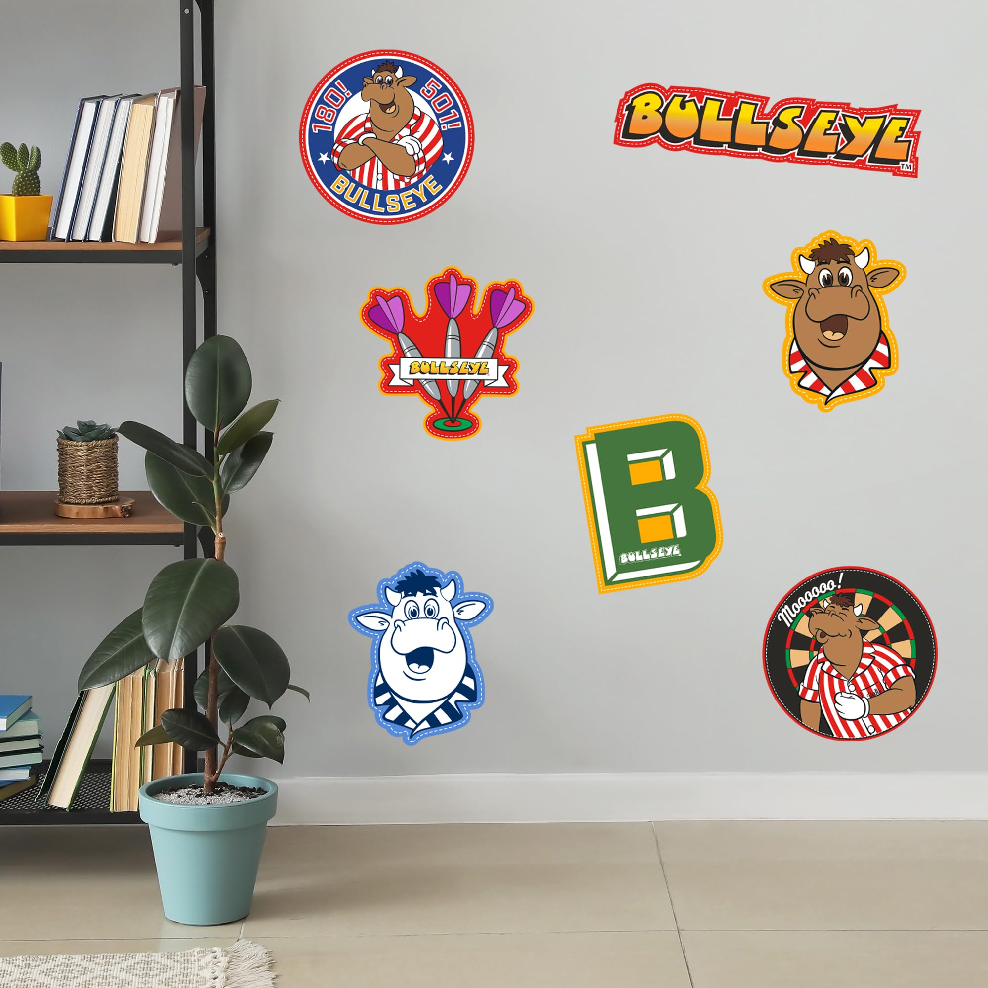 Bullseye Wall Sticker - Bully Badges Decal Wall Art (90cm Width x 45cm Height)