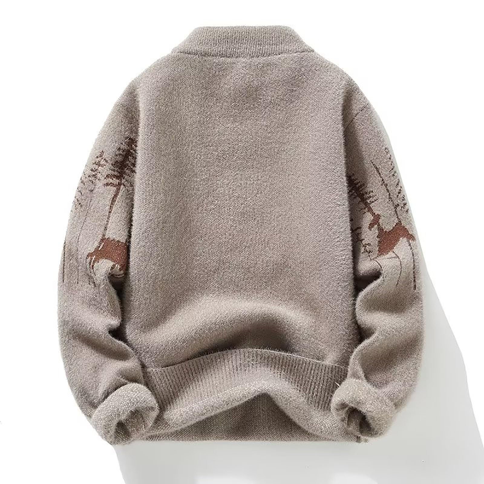 Generisch Jersey de punto para hombre de invierno, informal, cuello redondo, jersey de patchwork, cálido, punto fino, jersey de invierno, suéter de trabajo, suéter de ocio, suéter de punto para hombre